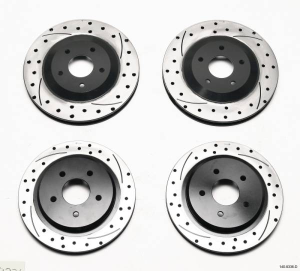 Wilwood - Wilwood Rotor Kit Front/Rear-Dimpled/Slotted 97-04 Corvette C5 All/ 05-13 C6 Base