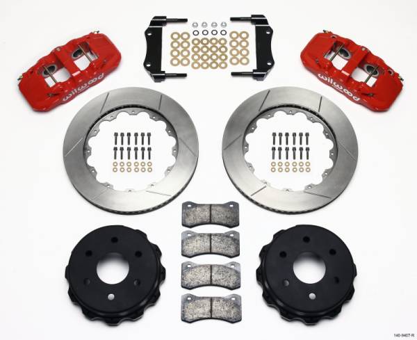 Wilwood - Wilwood AERO4 RearTruck Kit 14.25in Red 1999-2010 GM 1500-SUV 1 Piston OE Caliper