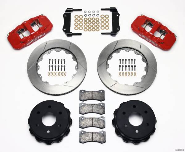 Wilwood - Wilwood AERO4 RearTruck Kit 14.25in Red 1999-2010 GM 1500-SUV 2 Piston OE Caliper