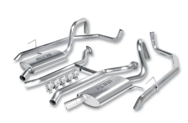 Borla - Borla Exhaust System, Touring, Cat-Back, 2.25 in Diameter, Dual Rear Exit, 2 in Turn Down Tailpipes, Stainless, Natural, Ford Crown Victoria 2003-11, Kit