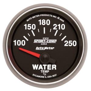 Autometer GAUGE; WATER TEMP; 2 1/16in.; 100-250deg.F; ELECTRIC; SPORT-COMP II | 3637