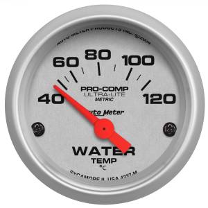 Autometer GAUGE; WATER TEMP; 2 1/16in.; 40-120deg.C; ELECTRIC; ULTRA-LITE | 4337-M