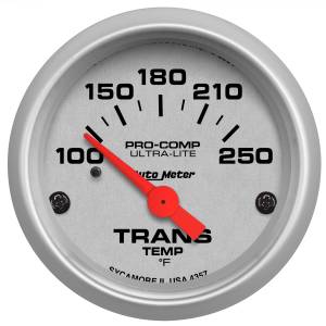 Autometer GAUGE; TRANSMISSION TEMP; 2 1/16in.; 100-250deg.F; ELECTRIC; ULTRA-LITE | 4357