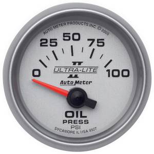 AutoMeter - Autometer GAUGE; OIL PRESSURE; 2 1/16in.; 100PSI; ELECTRIC; ULTRA-LITE II | 4927 - Image 1
