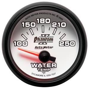 AutoMeter - Autometer GAUGE; WATER TEMP; 2 1/16in.; 100-250deg.F; ELECTRIC; PHANTOM II | 7537 - Image 2