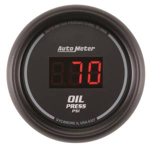 AutoMeter - Autometer GAUGE; OIL PRESSURE; 2 1/16in.; 100PSI; DIGITAL; BLACK DIAL W/RED LED | 6327 - Image 1