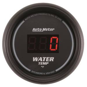 Autometer GAUGE; WATER TEMP; 2 1/16in.; 340deg.F; DIGITAL; BLACK DIAL W/RED LED | 6337