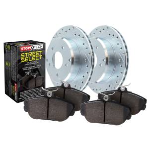 StopTech - StopTech Select Sport Axle Pack; Drilled and Slotted; Rear Brake Kit | 928.61515