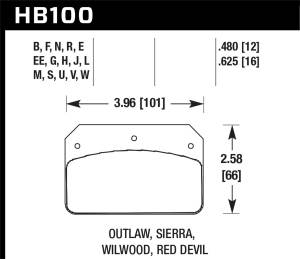 Hawk Performance - Hawk Performance Black Disc Brake Pad | HB100M.480 - Image 2