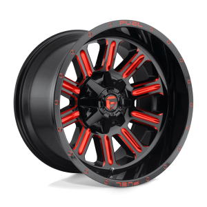 FUEL 1PC D621 HARDLINE 15X8 -18 GLOSS BLACK RED TINTED CLEAR | D62115800437