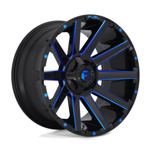 FUEL 1PC D644 CONTRA 18X9 -12 GLOSS BLACK BLUE TINTED CLEAR | D64418909845