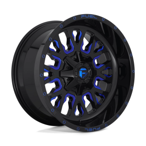 FUEL 1PC D645 STROKE 17X9 -12 GLOSS BLACK BLUE TINTED CLEAR | D64517902645