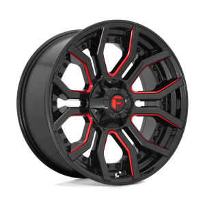 FUEL 1PC D712 RAGE 20X10 -18 GLOSS BLACK RED TINTED CLEAR | D71220005747