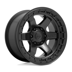 FUEL 1PC D750 BLOCK 17X9 -12 MATTE BLACK WITH BLACK RING | D75017907545