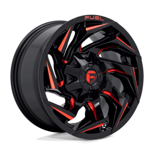 FUEL 1PC D755 REACTION 15X8 -18 GLOSS BLACK MILLED WITH RED TINT | D75515800437