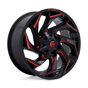 FUEL 1PC D755 REACTION 20X9 20 GLOSS BLACK MILLED WITH RED TINT | D75520901757