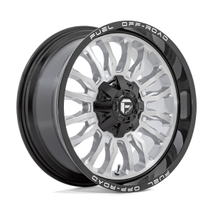 FUEL 1PC D798 ARC 20X10 -18 SILVER BRUSHED FACE WITH MILLED BLACK LIP | D79820001747