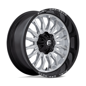 FUEL 1PC D798 ARC 22X10 -18 SILVER BRUSHED FACE WITH MILLED BLACK LIP | D79822009847