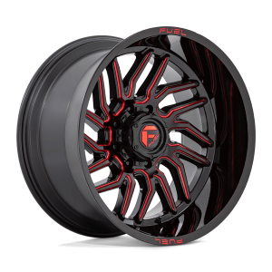 FUEL 1PC D808 HURRICANE 20X10 -18 GLOSS BLACK MILLED RED TINT | D80820001747