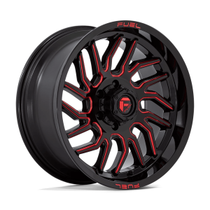 FUEL 1PC D808 HURRICANE 20X9 1 GLOSS BLACK MILLED RED TINT | D80820908450