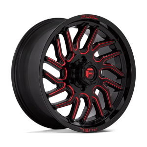 FUEL 1PC D808 HURRICANE 20X9 20 GLOSS BLACK MILLED RED TINT | D80820908457