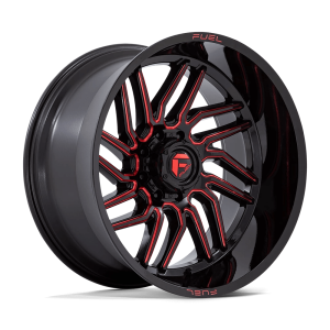 FUEL 1PC D808 HURRICANE 24X12 -44 GLOSS BLACK MILLED RED TINT | D80824201747