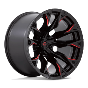 FUEL 1PC D823 FLAME 20X12 -44 GLOSS BLACK MILLED WITH CANDY RED | D82320207547