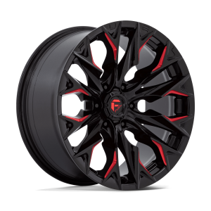 FUEL 1PC D823 FLAME 20X9 1 GLOSS BLACK MILLED WITH CANDY RED | D82320908450