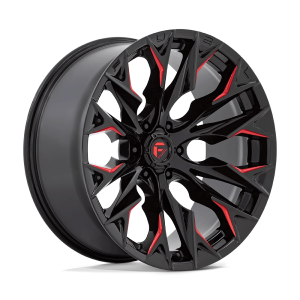 FUEL 1PC D823 FLAME 22X10 -18 GLOSS BLACK MILLED WITH CANDY RED | D82322008447