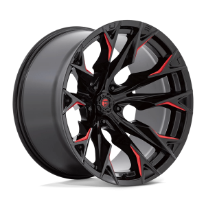 FUEL 1PC D823 FLAME 22X12 -44 GLOSS BLACK MILLED WITH CANDY RED | D82322207547