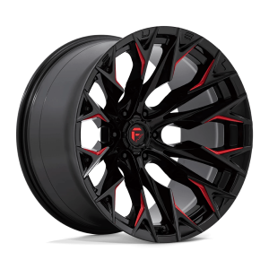 FUEL 1PC D823 FLAME 22X12 -44 GLOSS BLACK MILLED WITH CANDY RED | D82322208447