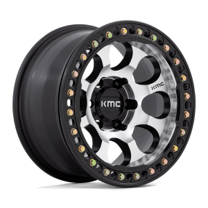 KMC KM237 RIOT BEADLOCK 17X8.5 0 MACHINED FACE SATIN BLACK WINDOWS WITH SATIN BLACK RING | KM237DB17850000