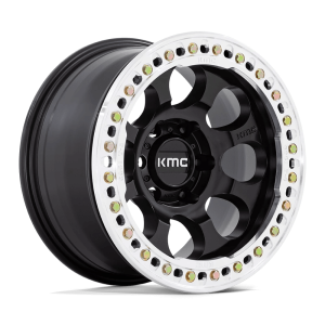 KMC KM237 RIOT BEADLOCK 17X8.5 0 SATIN BLACK WITH MACHINED RING | KM237MD17850000