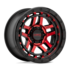 KMC KM540 RECON 17X8.5 18 GLOSS BLACK MACHINED WITH RED TINT | KM54078568918