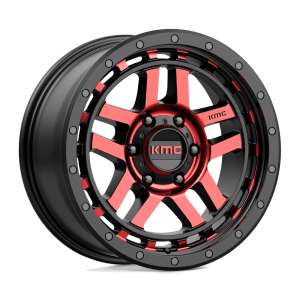 KMC KM540 RECON 18X8.5 18 GLOSS BLACK MACHINED WITH RED TINT | KM54088568918