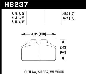 Hawk Performance - Hawk Performance Black Disc Brake Pad | HB237M.480 - Image 2