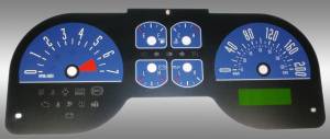 US Speedo Custom Gauge Face; KMH; Blue; 2005-2009 Ford Mustang | MUS0664K