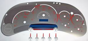 US Speedo Custom Gauge Face; MPH; R-Red; 2003-2005 Chevrolet/GMC Truck & SUV w/trans temp | SSGM06R