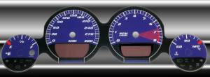 US Speedo Custom Gauge Face; KMH; Purple; 2005-2009 Dodge Magnum/Charger/Challenger SRT | MAG077K