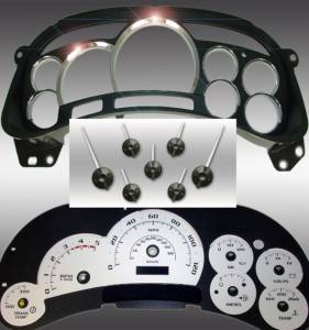 US Speedo Custom Gauge Face; MPH; Silver; 2003-2005 Chevrolet/GMC Truck & SUV | PLK054DLED2