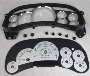 US Speedo Custom Gauge Face; MPH; Silver; 2006-2007 Chevrolet/GMC Truck & SUV w/trans temp | PLT120064LED2