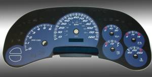 US Speedo Custom Gauge Face; MPH; Blue; 2003-2005 Chevrolet/GMC Truck & SUV | SS1200534