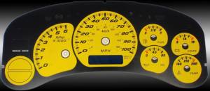 US Speedo Custom Gauge Face; MPH; Yellow; 1999-2002 Chevrolet/GMC Truck & SUV | CK1000233
