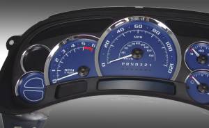 US Speedo Custom Gauge Face; MPH; Blue; 2006-2007 Chevrolet/GMC Truck & SUV | PLK0634