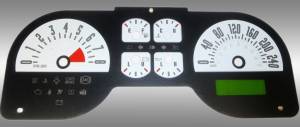 US Speedo Custom Gauge Face; KMH; White; 2005-2009 Ford Mustang GT | MUS0860K