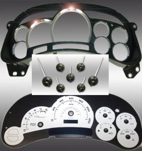 US Speedo Custom Gauge Face; MPH; White; 2003-2005 Chevrolet/GMC Truck & SUV | PLK053LED0