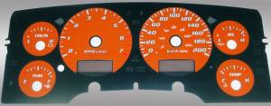 US Speedo Custom Gauge Face; KMH; Orange; 2002-2005 Dodge Ram Gas | RAM029K