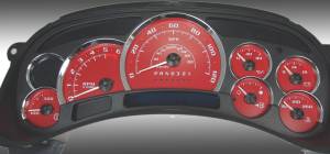 US Speedo Custom Gauge Face; MPH; Red; 2006-2007 Chevrolet/GMC Truck & SUV w/trans temp | PLK0645