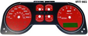 US Speedo Custom Gauge Face; MPH; Red; 2005-2009 Ford Mustang SVT | SVT085