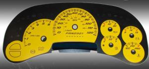 US Speedo Custom Gauge Face; MPH; Yellow; 2006-2007 Chevrolet/GMC Truck & SUV | SS1200633